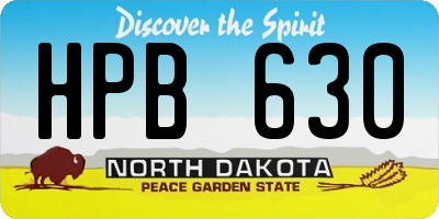 ND license plate HPB630