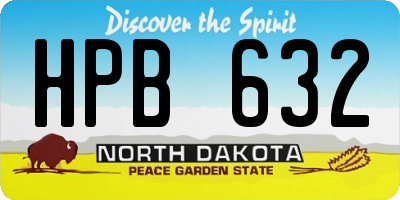ND license plate HPB632