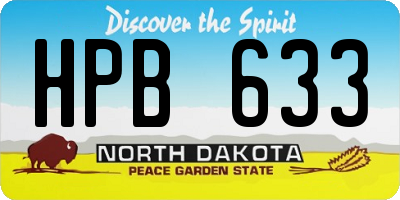 ND license plate HPB633