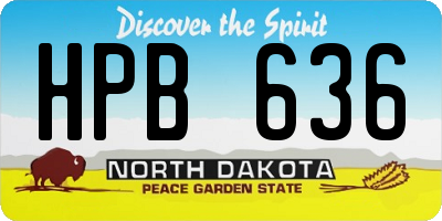 ND license plate HPB636