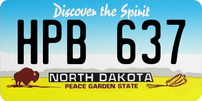 ND license plate HPB637