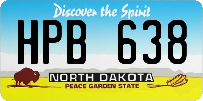 ND license plate HPB638
