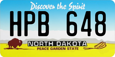 ND license plate HPB648