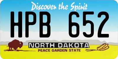 ND license plate HPB652