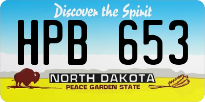 ND license plate HPB653