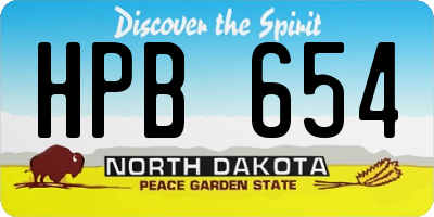 ND license plate HPB654