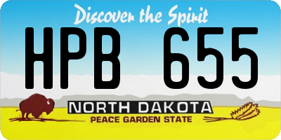 ND license plate HPB655