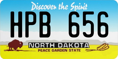 ND license plate HPB656