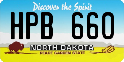 ND license plate HPB660