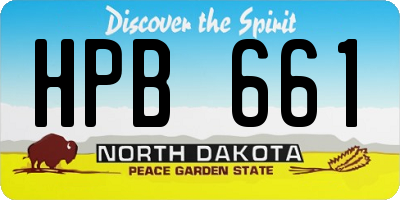 ND license plate HPB661