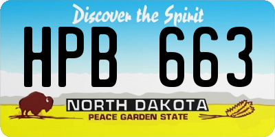 ND license plate HPB663