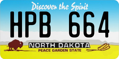 ND license plate HPB664