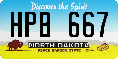 ND license plate HPB667