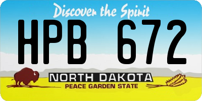 ND license plate HPB672