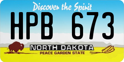 ND license plate HPB673