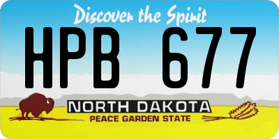 ND license plate HPB677
