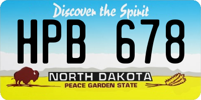 ND license plate HPB678