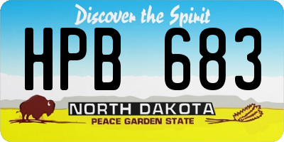 ND license plate HPB683