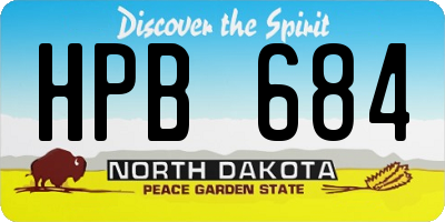 ND license plate HPB684