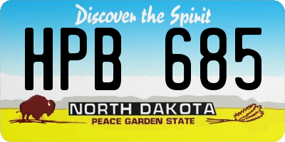 ND license plate HPB685