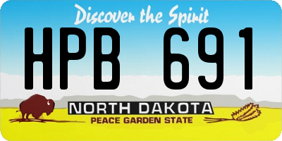 ND license plate HPB691