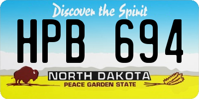 ND license plate HPB694