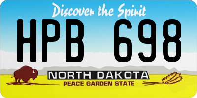 ND license plate HPB698