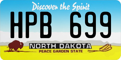 ND license plate HPB699