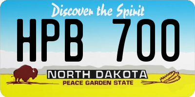 ND license plate HPB700