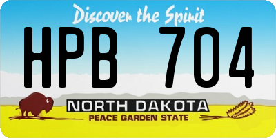 ND license plate HPB704