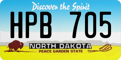 ND license plate HPB705