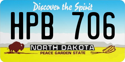 ND license plate HPB706