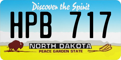 ND license plate HPB717