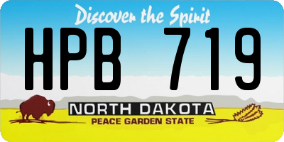 ND license plate HPB719