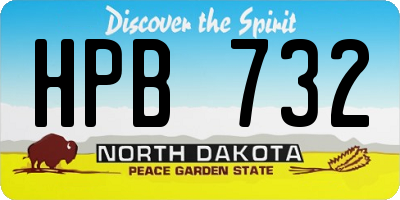 ND license plate HPB732
