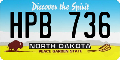 ND license plate HPB736