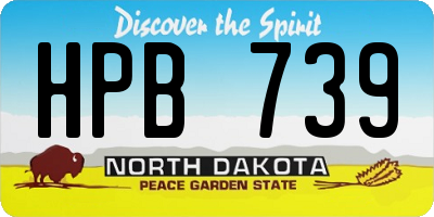 ND license plate HPB739