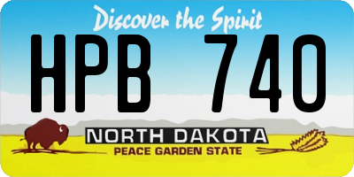 ND license plate HPB740