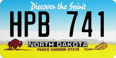 ND license plate HPB741