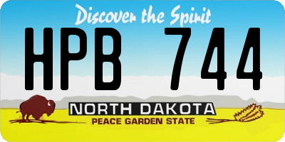 ND license plate HPB744