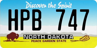 ND license plate HPB747
