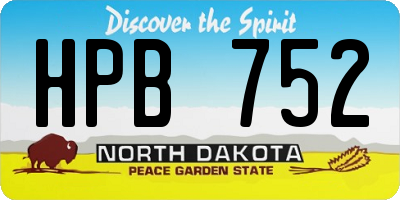 ND license plate HPB752