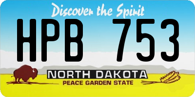 ND license plate HPB753