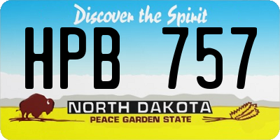 ND license plate HPB757