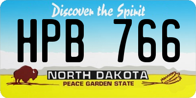 ND license plate HPB766