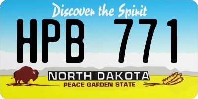 ND license plate HPB771
