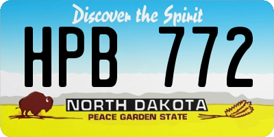 ND license plate HPB772