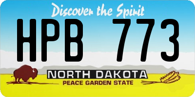 ND license plate HPB773