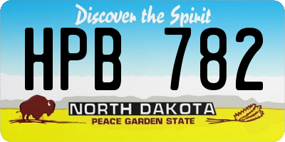 ND license plate HPB782