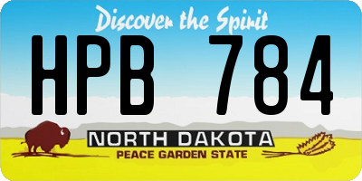 ND license plate HPB784